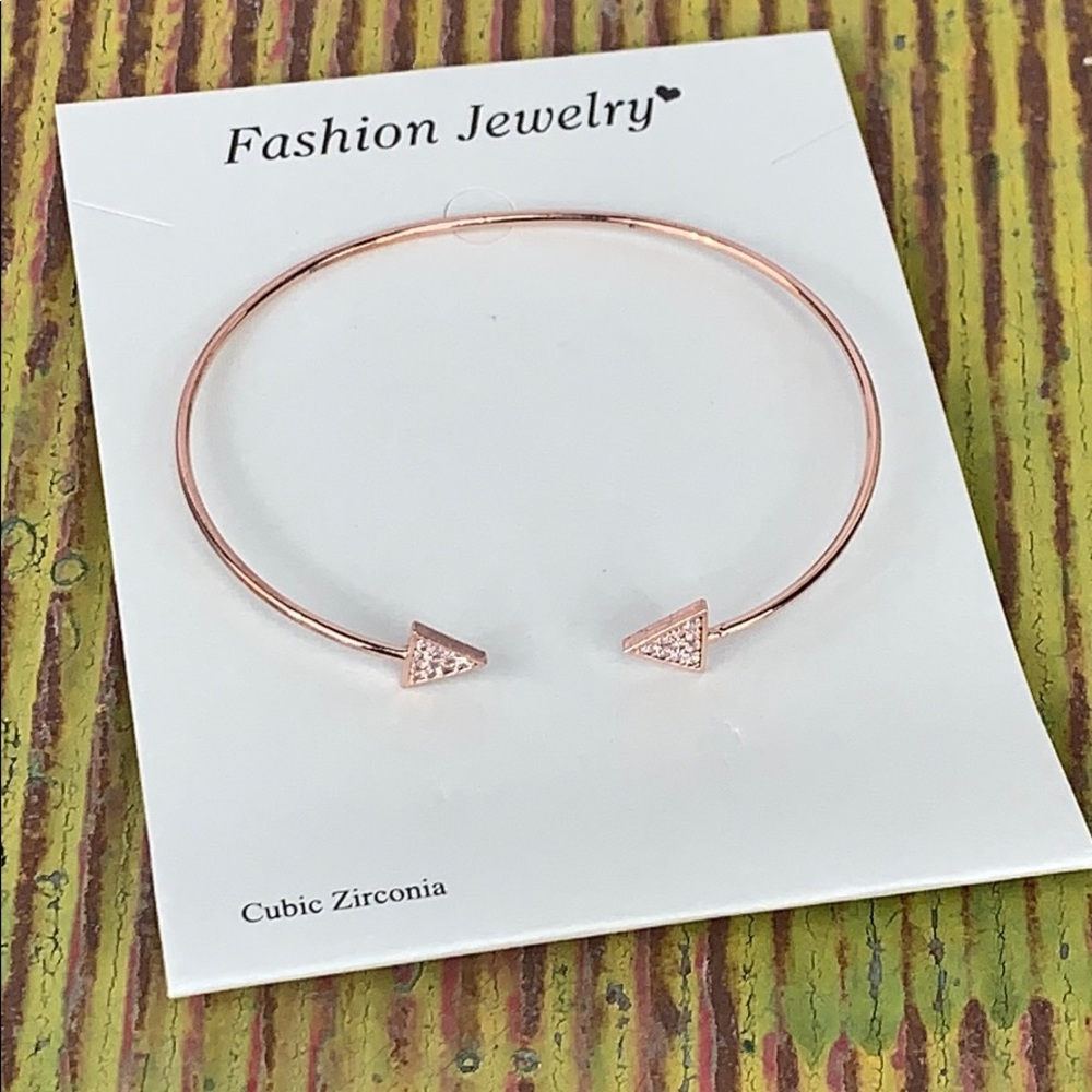 Adjustable Cubic Zirconia Rose Gold Bracelet